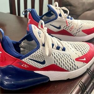 Nike Red and Blue Air Max 270 size 5Y